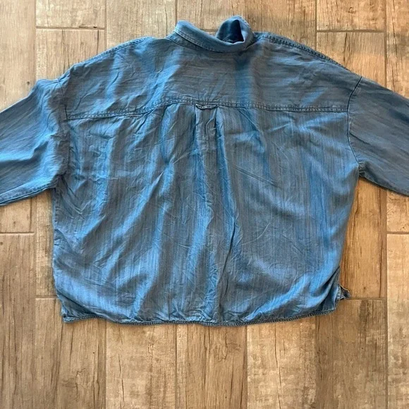 Haven Well Within Women's Oversized Shirt Button Up Denim Blue Tencel‎ XL - Picture 8 of 9